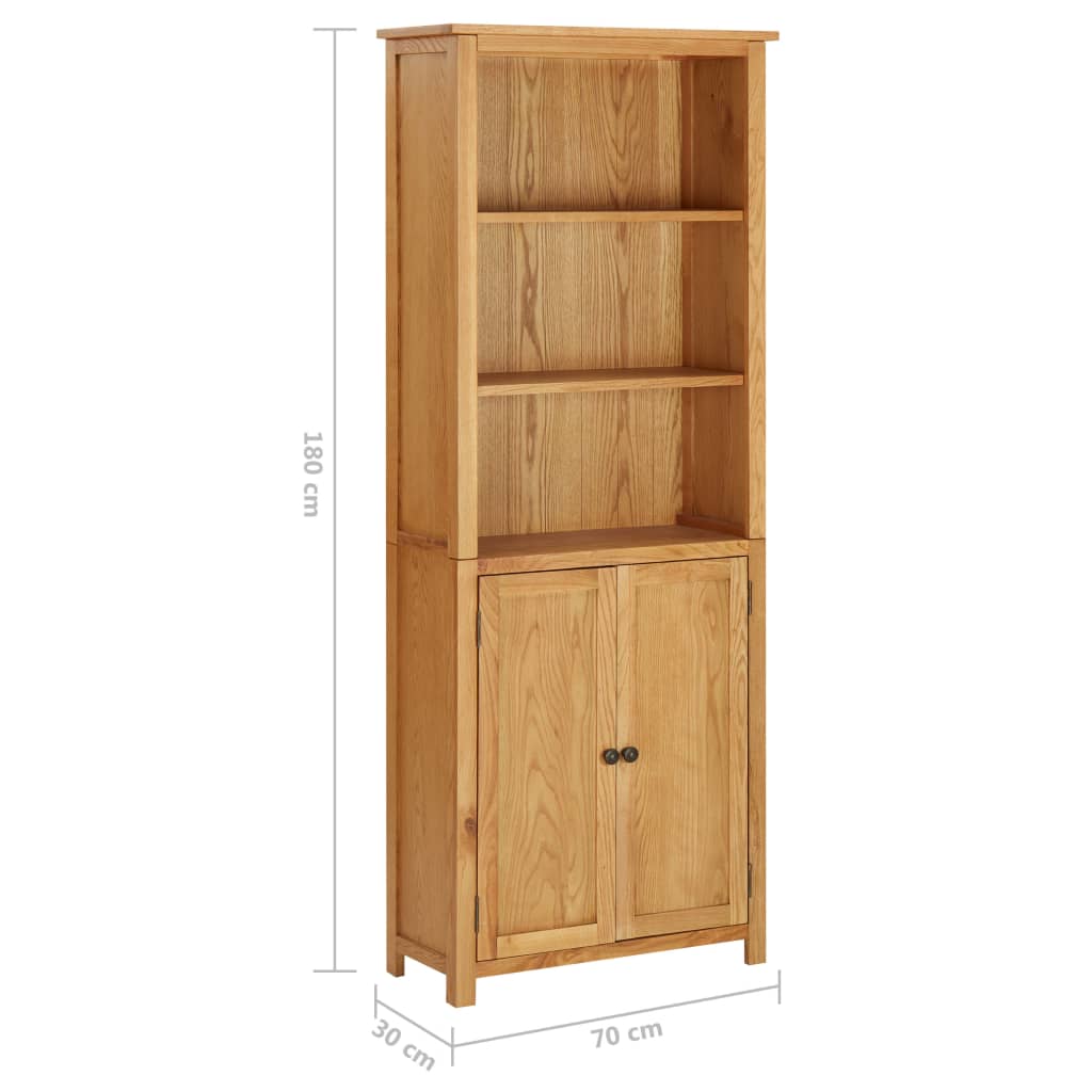 Bibliotecă cu 2 uși, 70 x 30 x 180 cm, lemn masiv stejar Lando - Lando