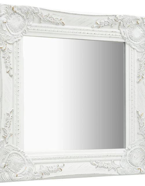 Încărcați imaginea în vizualizatorul Galerie, Oglindă de perete în stil baroc, alb, 40 x 40 cm Lando - Lando
