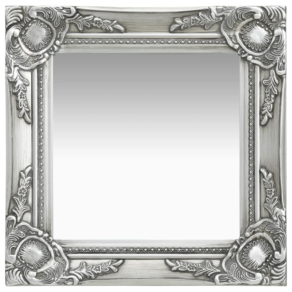 Oglindă de perete în stil baroc, argintiu, 40 x 40 cm Lando - Lando