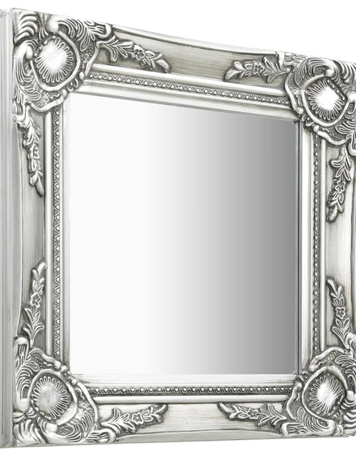Загрузите изображение в средство просмотра галереи, Oglindă de perete în stil baroc, argintiu, 40 x 40 cm Lando - Lando
