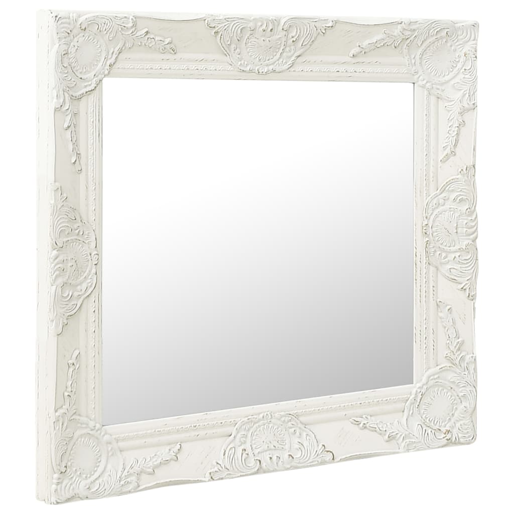 Oglindă de perete în stil baroc, alb, 50 x 50 cm Lando - Lando