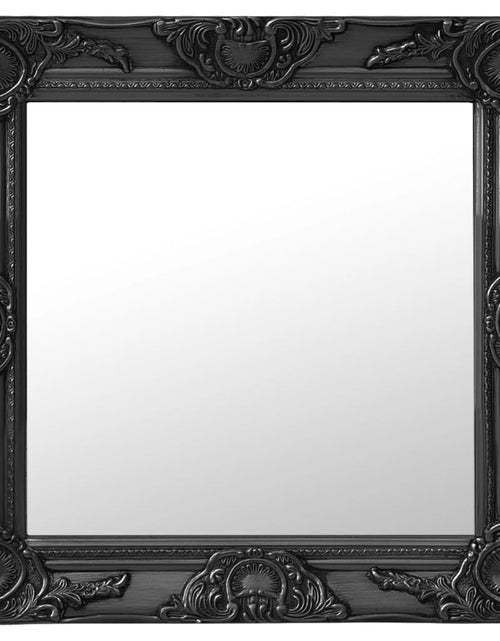 Încărcați imaginea în vizualizatorul Galerie, Oglindă de perete în stil baroc, negru, 50 x 50 cm Lando - Lando
