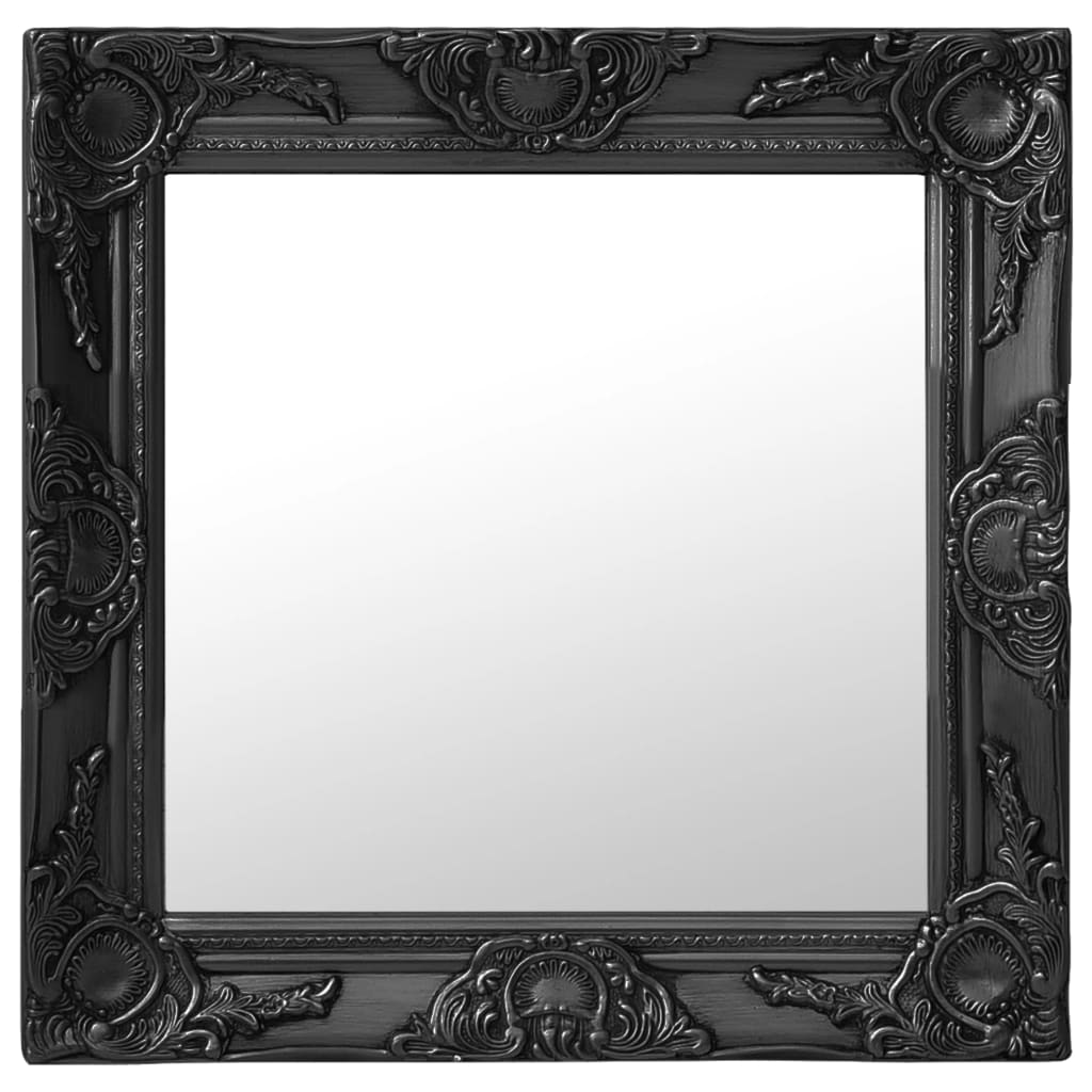 Oglindă de perete în stil baroc, negru, 50 x 50 cm Lando - Lando
