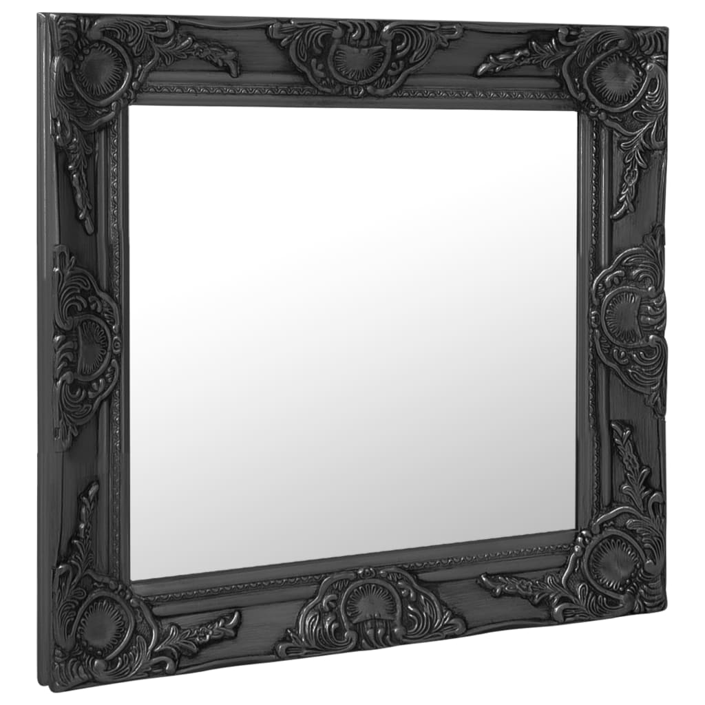 Oglindă de perete în stil baroc, negru, 50 x 50 cm Lando - Lando