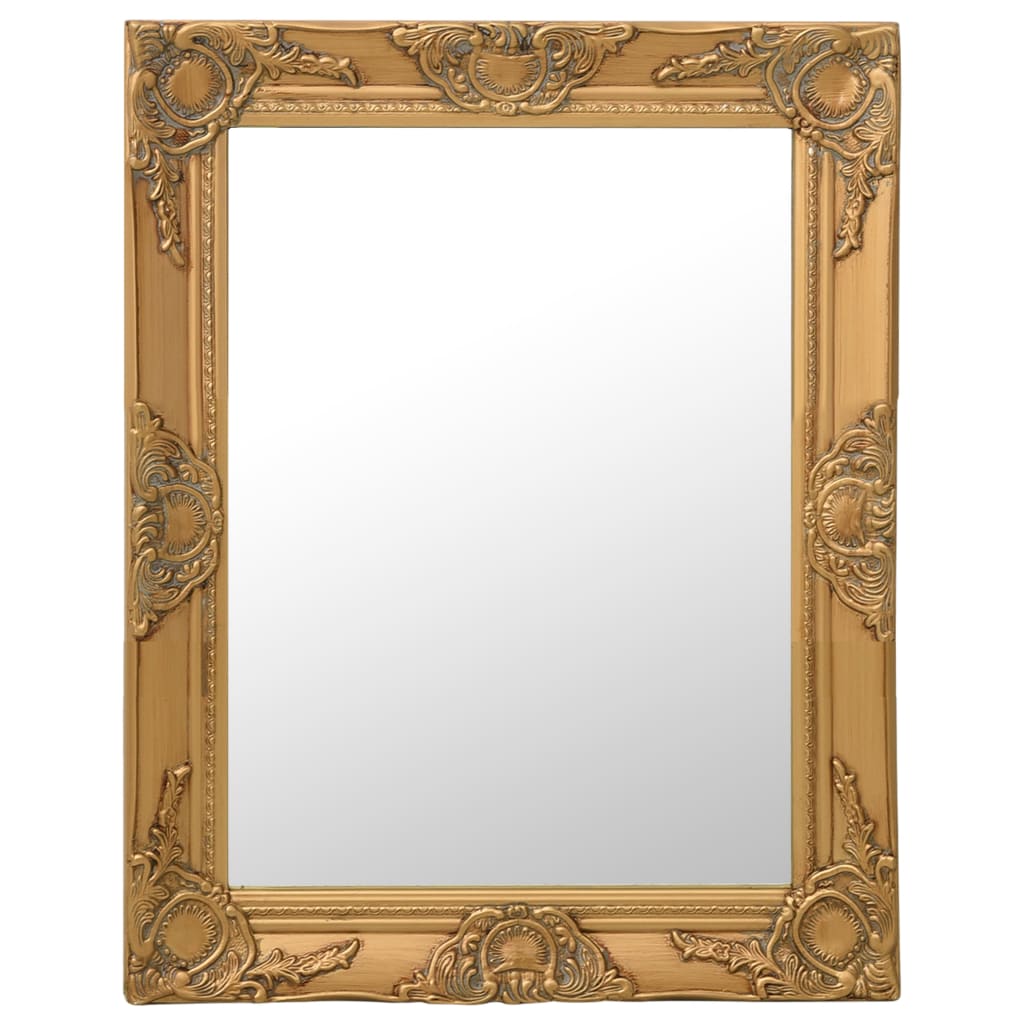Oglindă de perete în stil baroc, auriu, 50 x 60 cm - Lando