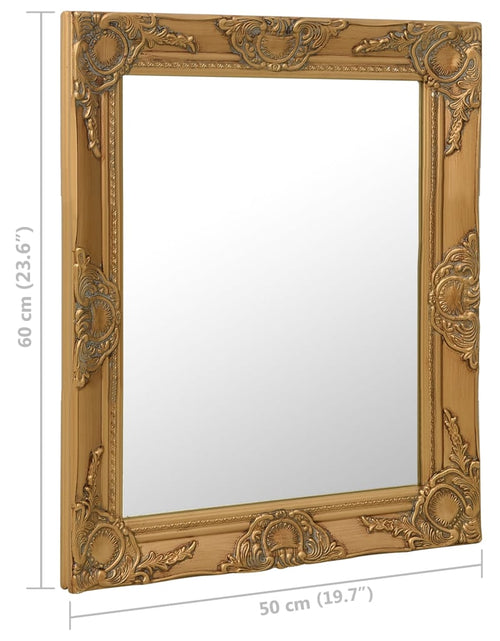 Încărcați imaginea în vizualizatorul Galerie, Oglindă de perete în stil baroc, auriu, 50 x 60 cm - Lando
