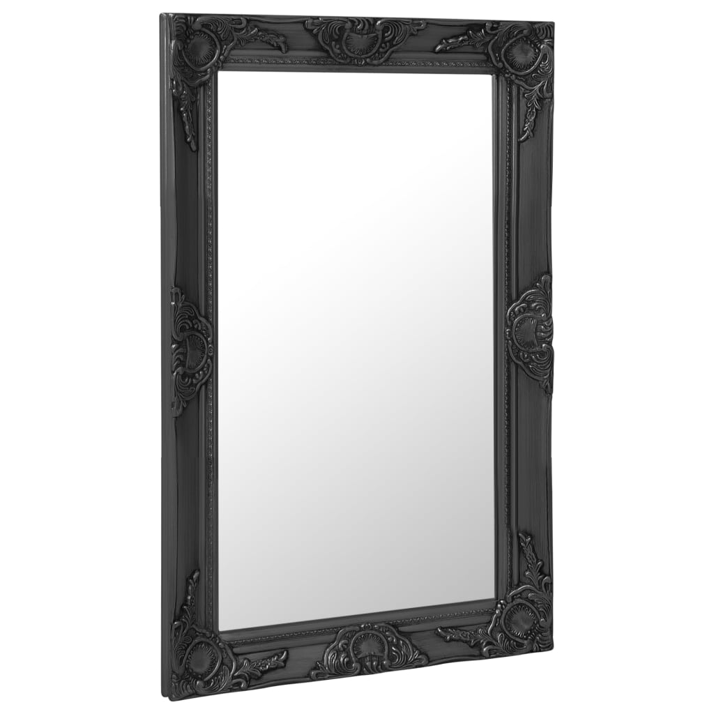 Oglindă de perete în stil baroc, negru, 50 x 80 cm - Lando