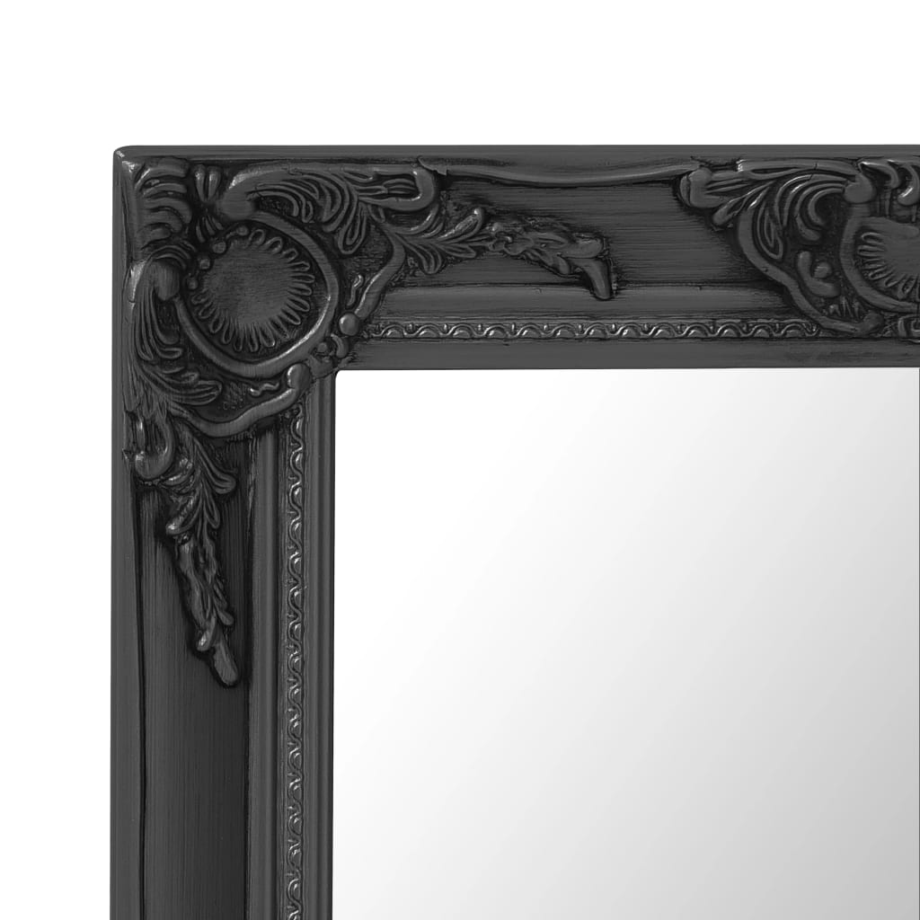 Oglindă de perete în stil baroc, negru, 50 x 80 cm - Lando
