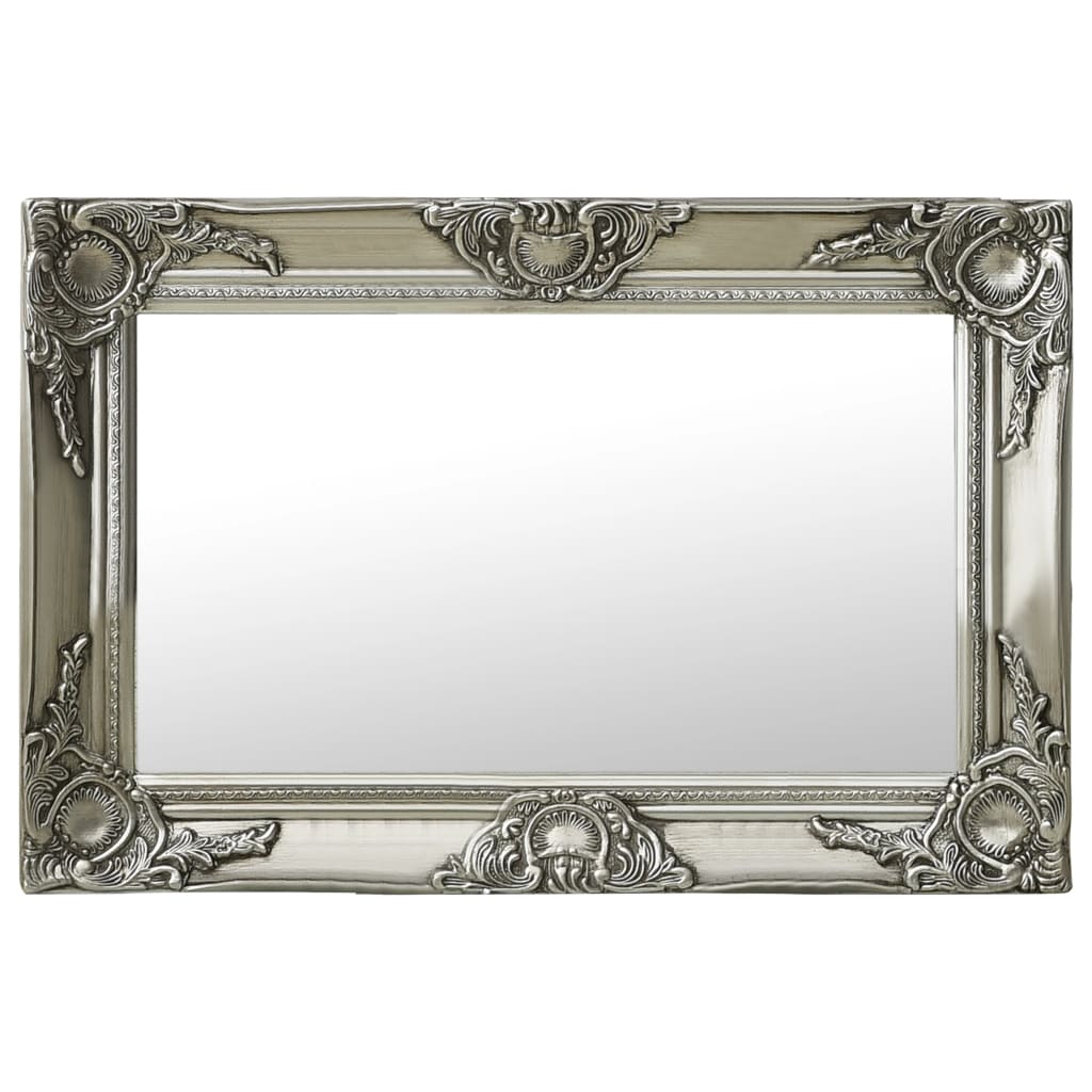 Oglindă de perete în stil baroc, argintiu, 60 x 40 cm - Lando