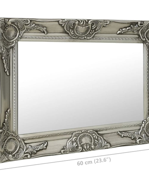 Încărcați imaginea în vizualizatorul Galerie, Oglindă de perete în stil baroc, argintiu, 60 x 40 cm - Lando
