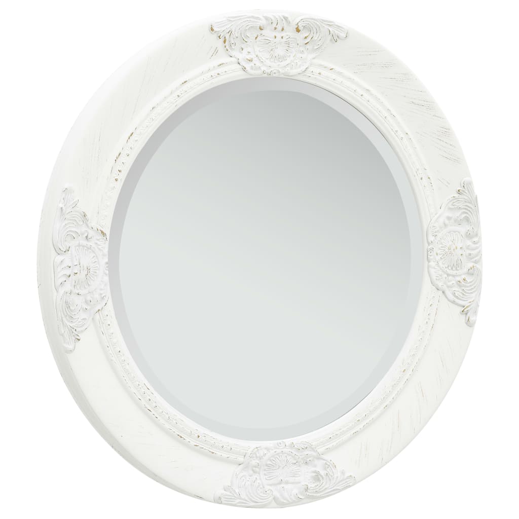 Oglindă de perete în stil baroc, alb, 50 cm Lando - Lando