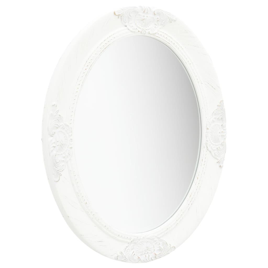 Oglindă de perete în stil baroc, alb, 50 x 60 cm Lando - Lando