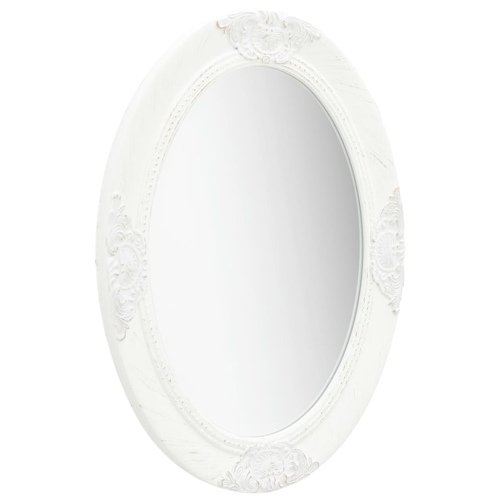 Oglindă de perete în stil baroc, alb, 50 x 70 cm Lando - Lando