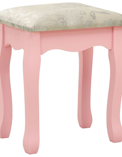 Загрузите изображение в средство просмотра галереи, Set masă de toaletă cu taburet roz 75x69x140 cm lemn paulownia - Lando
