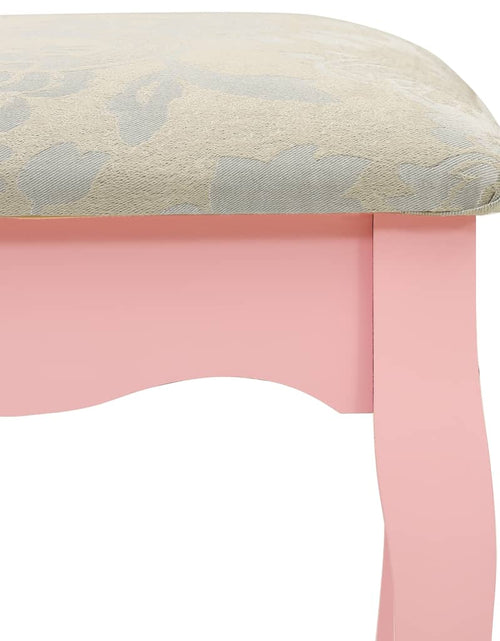 Încărcați imaginea în vizualizatorul Galerie, Set masă de toaletă cu taburet roz 75x69x140 cm lemn paulownia - Lando
