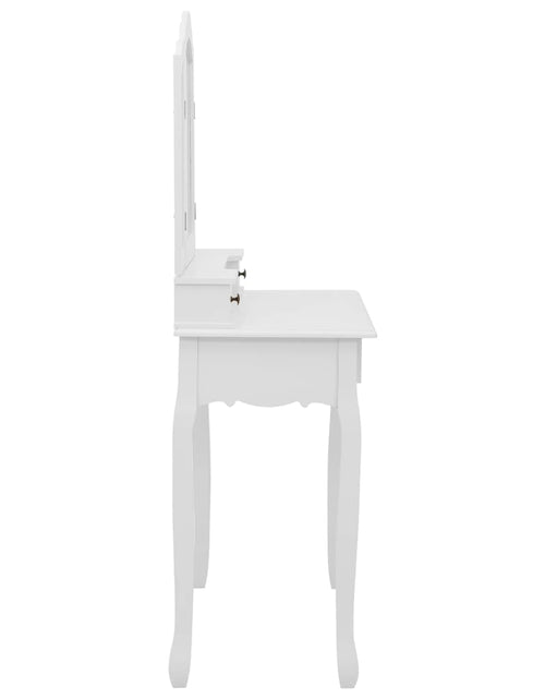Încărcați imaginea în vizualizatorul Galerie, Set masă de toaletă cu taburet alb 80x69x141 cm lemn paulownia - Lando
