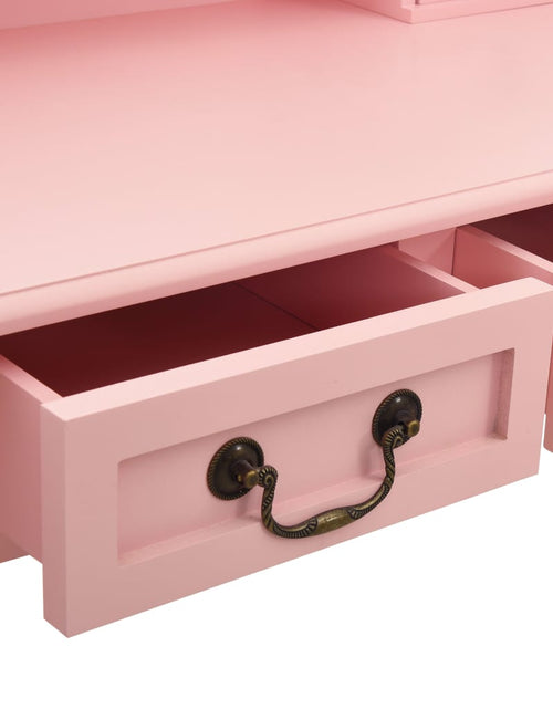 Încărcați imaginea în vizualizatorul Galerie, Set masă de toaletă cu taburet roz 80x69x141 cm lemn paulownia - Lando
