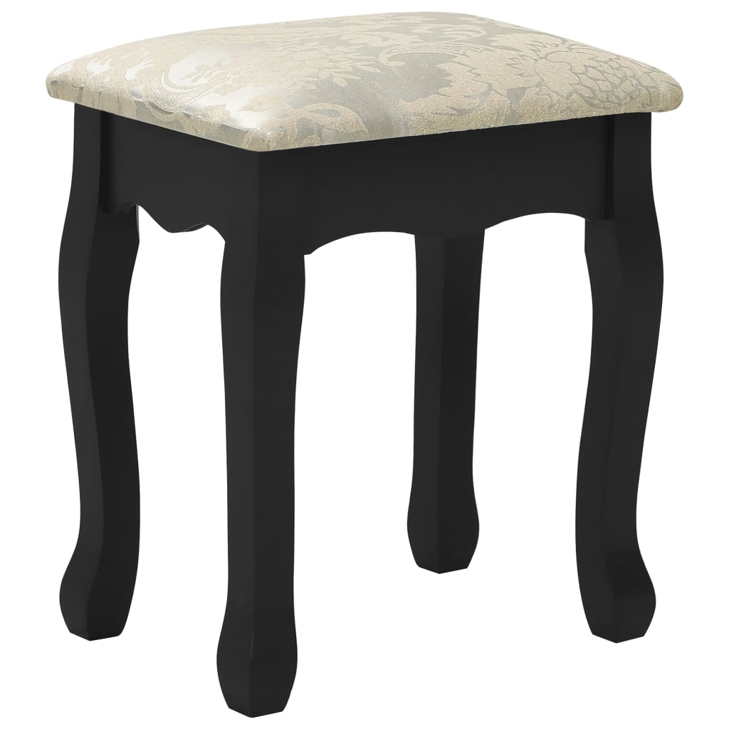 Set masă toaletă cu taburet negru 80x69x141 cm lemn paulownia - Lando