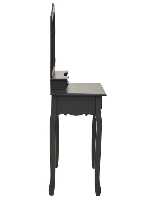 Încărcați imaginea în vizualizatorul Galerie, Set masă de toaletă cu taburet gri 80x69x141 cm lemn paulownia - Lando
