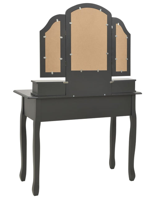 Загрузите изображение в средство просмотра галереи, Set masă de toaletă cu taburet gri 100x40x146 cm lemn paulownia - Lando
