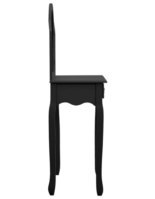 Încărcați imaginea în vizualizatorul Galerie, Masă toaletă cu taburet negru 65x36x128 cm lemn paulownia MDF - Lando

