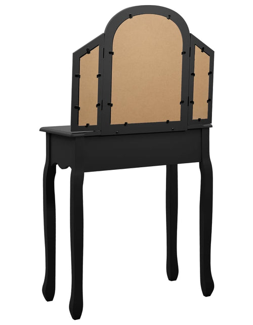 Загрузите изображение в средство просмотра галереи, Masă toaletă cu taburet negru 65x36x128 cm lemn paulownia MDF - Lando
