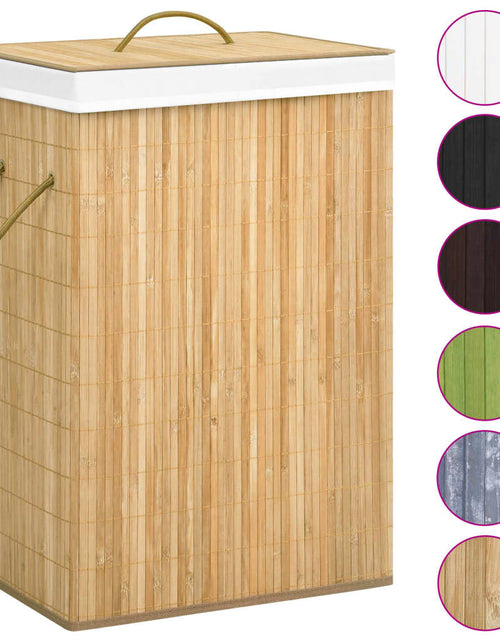 Загрузите изображение в средство просмотра галереи, Coș de rufe din bambus cu 2 secțiuni, 72 L Lando - Lando
