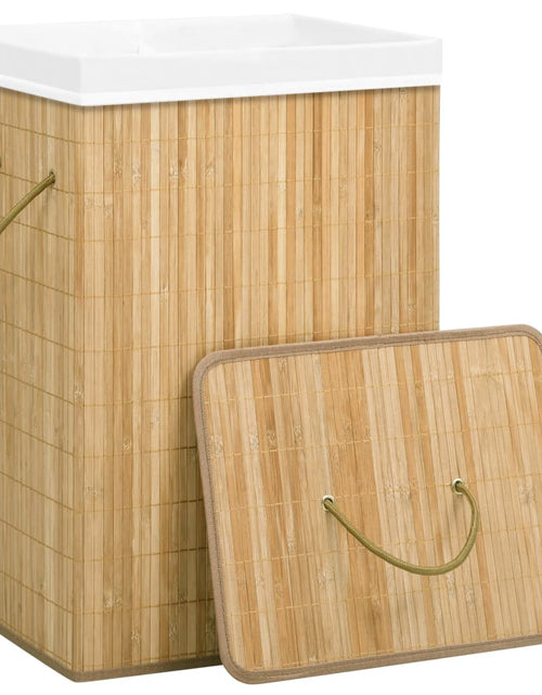 Încărcați imaginea în vizualizatorul Galerie, Coș de rufe din bambus cu 2 secțiuni, 72 L Lando - Lando
