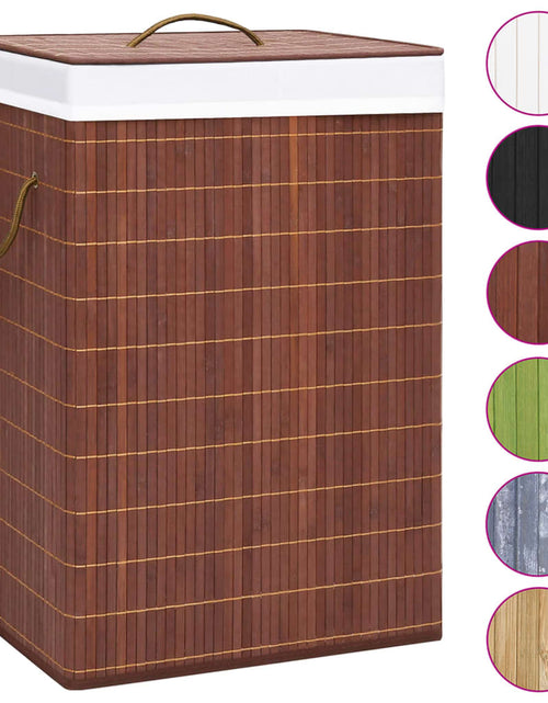 Încărcați imaginea în vizualizatorul Galerie, Coș de rufe din bambus cu 2 secțiuni, maro, 72 L Lando - Lando
