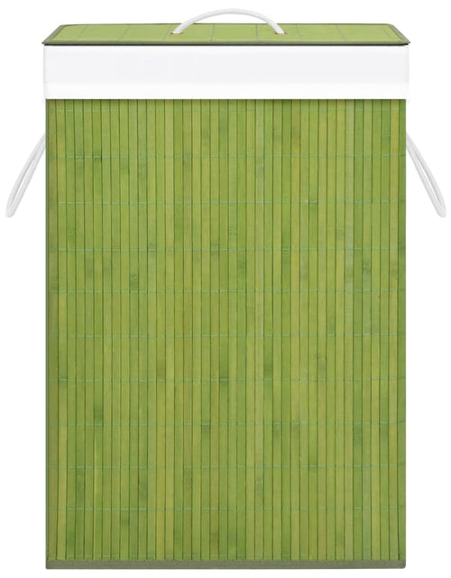 Загрузите изображение в средство просмотра галереи, Coș de rufe din bambus cu 2 secțiuni, verde, 72 L - Lando
