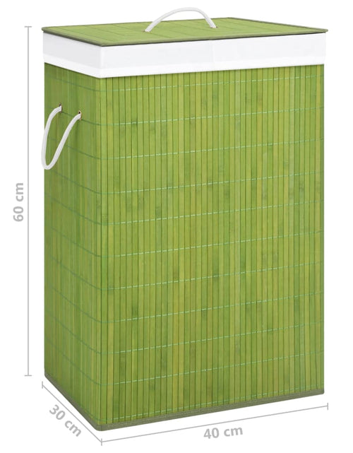 Încărcați imaginea în vizualizatorul Galerie, Coș de rufe din bambus cu 2 secțiuni, verde, 72 L - Lando
