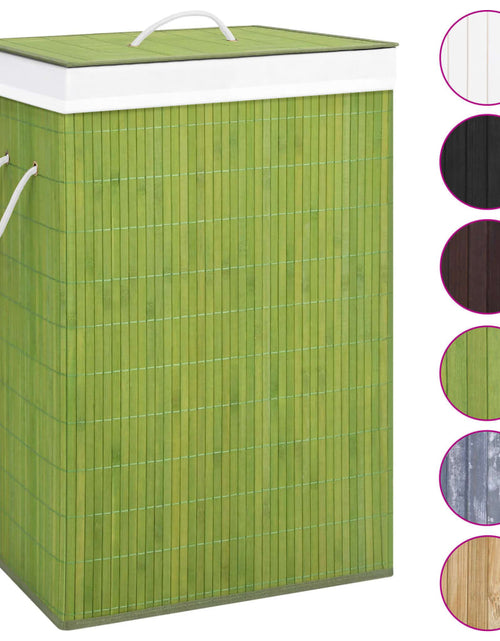 Загрузите изображение в средство просмотра галереи, Coș de rufe din bambus cu o secțiune, verde - Lando
