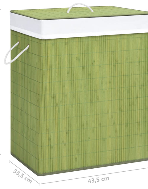 Încărcați imaginea în vizualizatorul Galerie, Coș de rufe din bambus cu o secțiune, verde, 83 L - Lando
