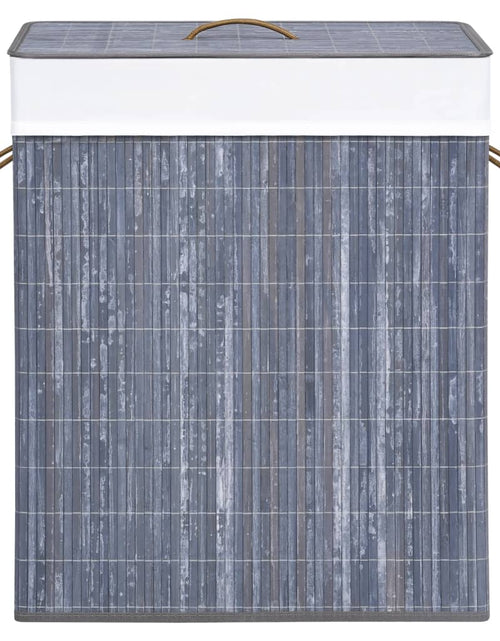 Încărcați imaginea în vizualizatorul Galerie, Coș de rufe din bambus cu o secțiune, gri, 83 L Lando - Lando

