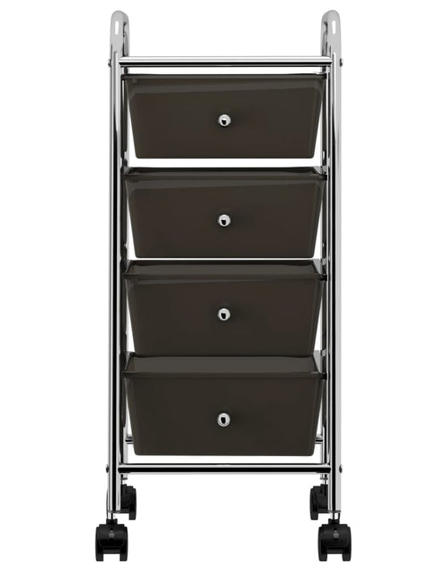 Încărcați imaginea în vizualizatorul Galerie, Cărucior de depozitare mobil cu 4 sertare, negru, plastic Lando - Lando
