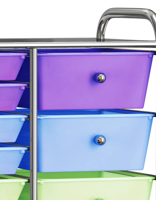 Încărcați imaginea în vizualizatorul Galerie, Cărucior depozitare mobil cu 15 sertare XXL multicolor plastic - Lando
