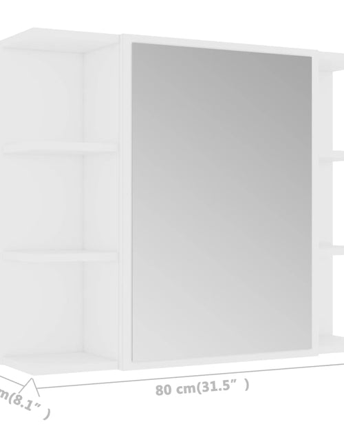Загрузите изображение в средство просмотра галереи, Dulap de baie cu oglindă, alb, 80 x 20,5 x 64 cm, PAL - Lando
