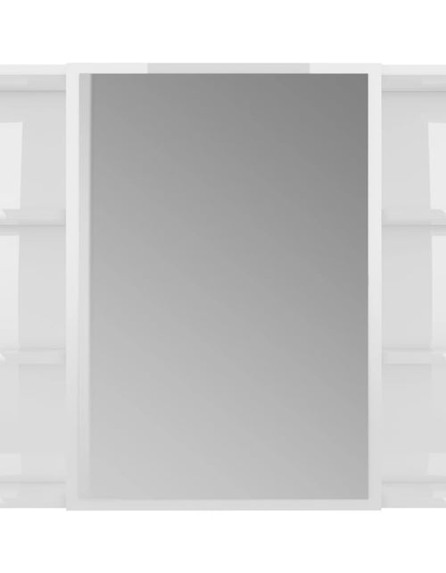 Încărcați imaginea în vizualizatorul Galerie, Dulap de baie cu oglindă, alb extralucios, 80x20,5x64 cm, PAL Lando - Lando

