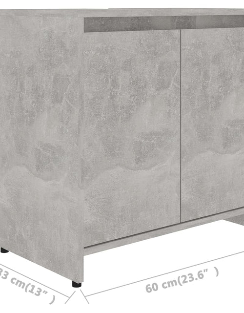 Încărcați imaginea în vizualizatorul Galerie, Dulap de baie, gri beton, 60 x 33 x 61 cm, PAL - Lando
