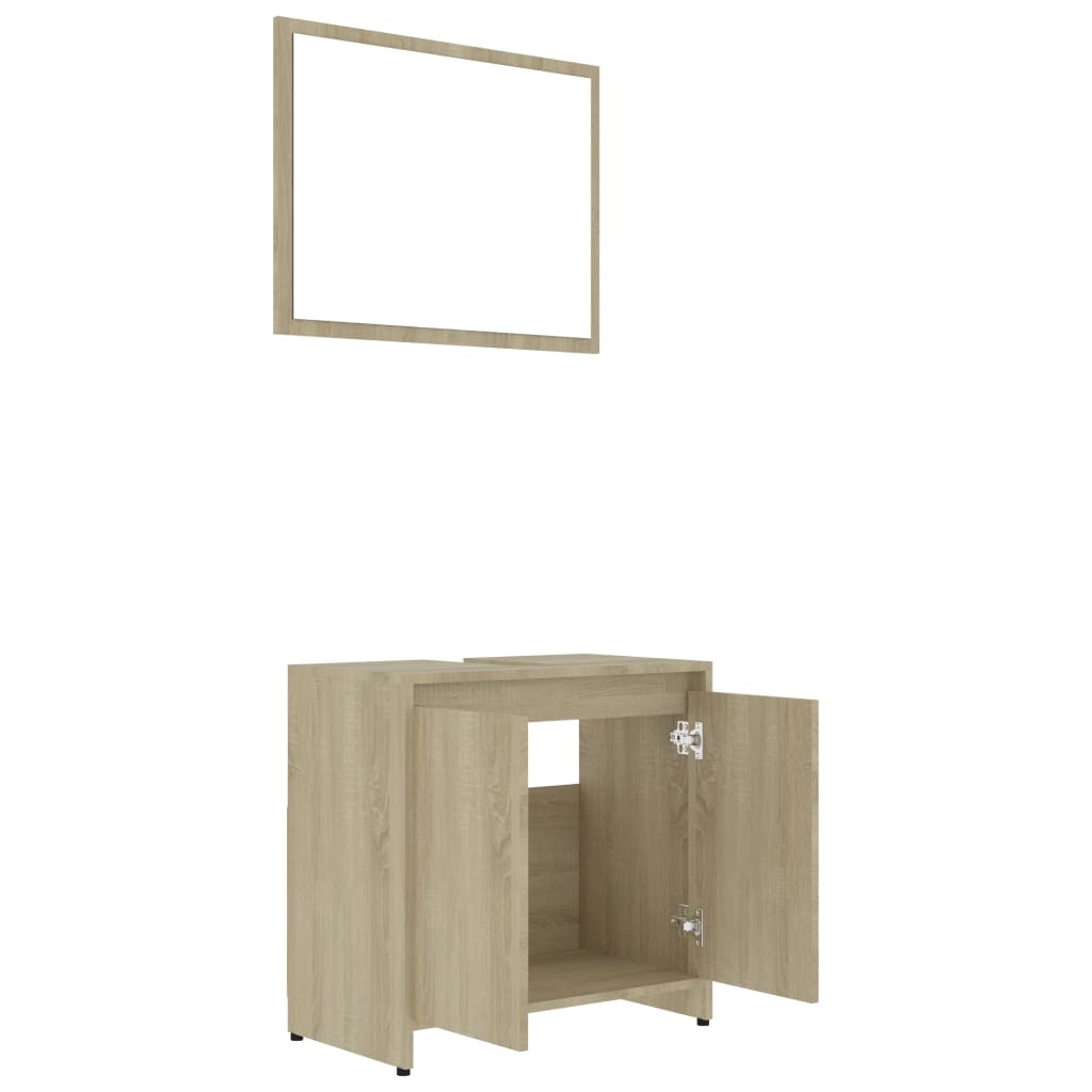 Set mobilier de baie, stejar Sonoma, PAL - Lando