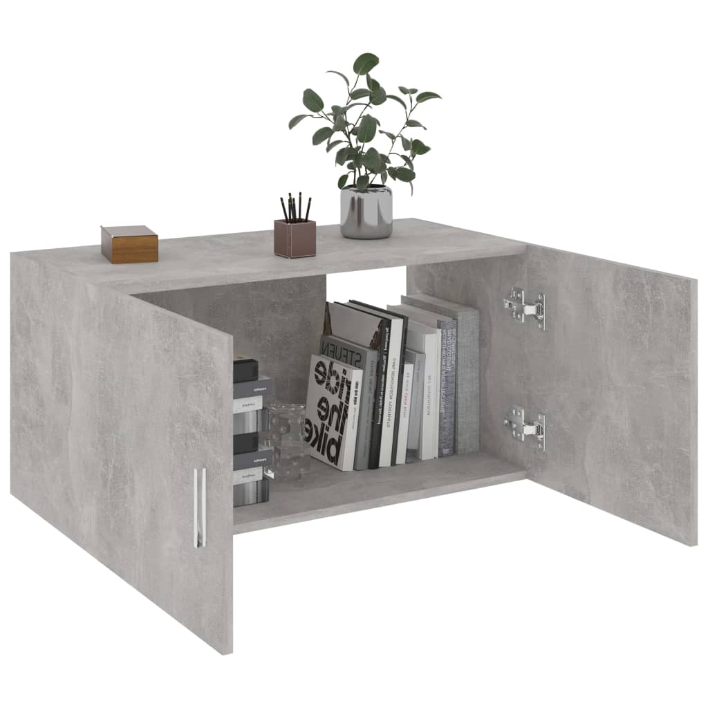 Dulap montat pe perete, gri beton, 80 x 39 x 40 cm, PAL Lando - Lando