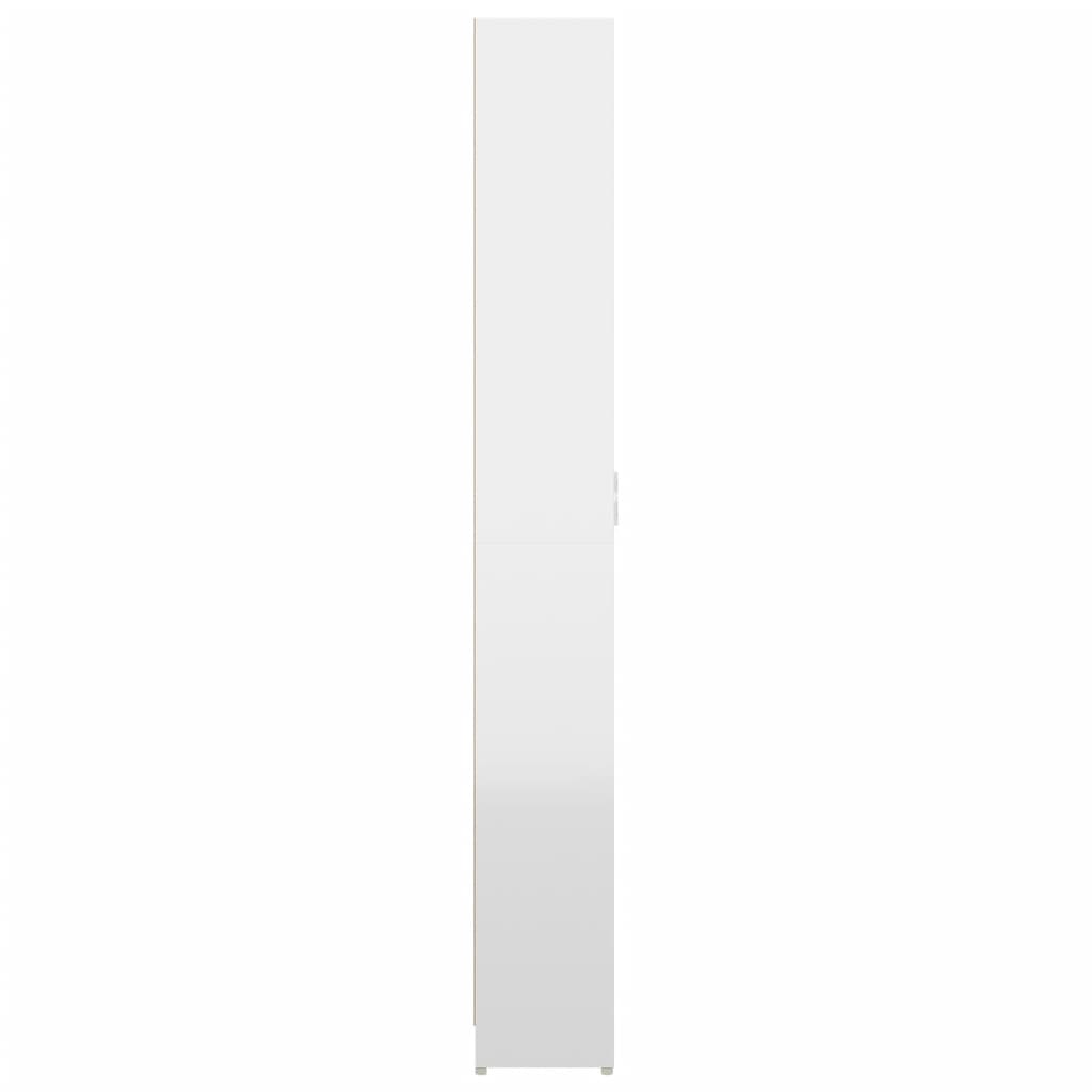 Șifonier de hol, alb extralucios, 55 x 25 x 189 cm, PAL - Lando