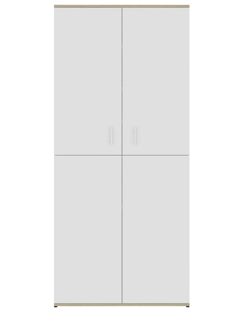 Încărcați imaginea în vizualizatorul Galerie, Pantofar, alb și stejar Sonoma, 80 x 39 x 178 cm, PAL - Lando
