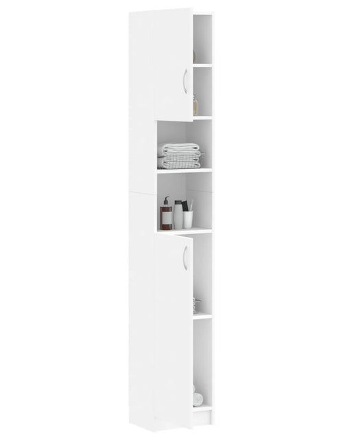 Încărcați imaginea în vizualizatorul Galerie, Dulap de baie, alb, 32x25,5x190 cm, lemn prelucrat - Lando
