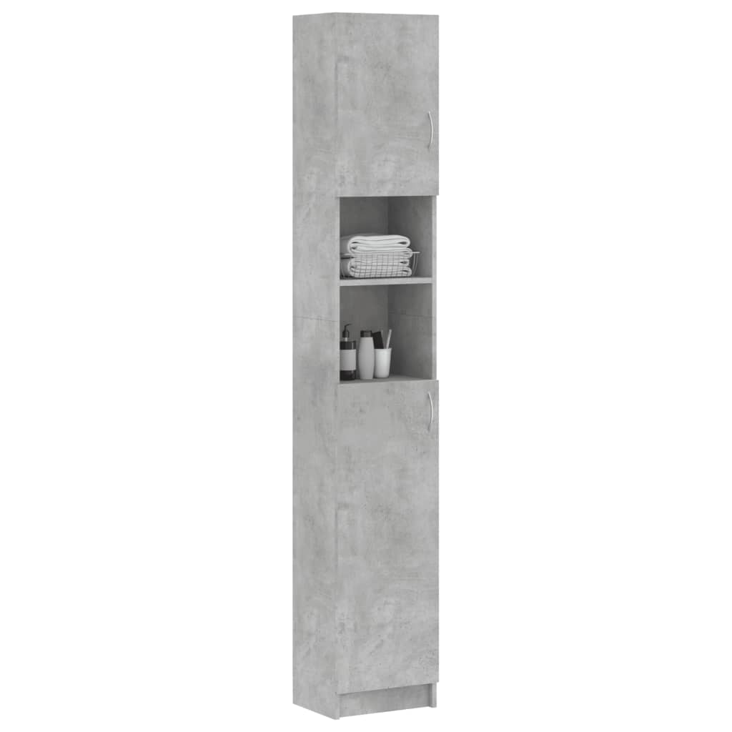 Dulap de baie, gri beton, 32 x 25,5 x 190 cm, PAL - Lando