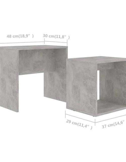 Загрузите изображение в средство просмотра галереи, Set măsuțe de cafea, gri beton, 48 x 30 x 45 cm, PAL Lando - Lando

