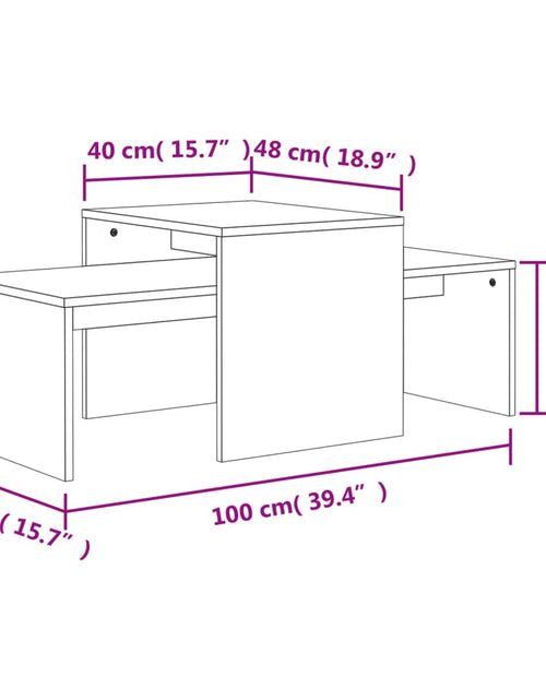 Загрузите изображение в средство просмотра галереи, Set măsuțe de cafea, gri beton, 100x48x40 cm, PAL Lando - Lando
