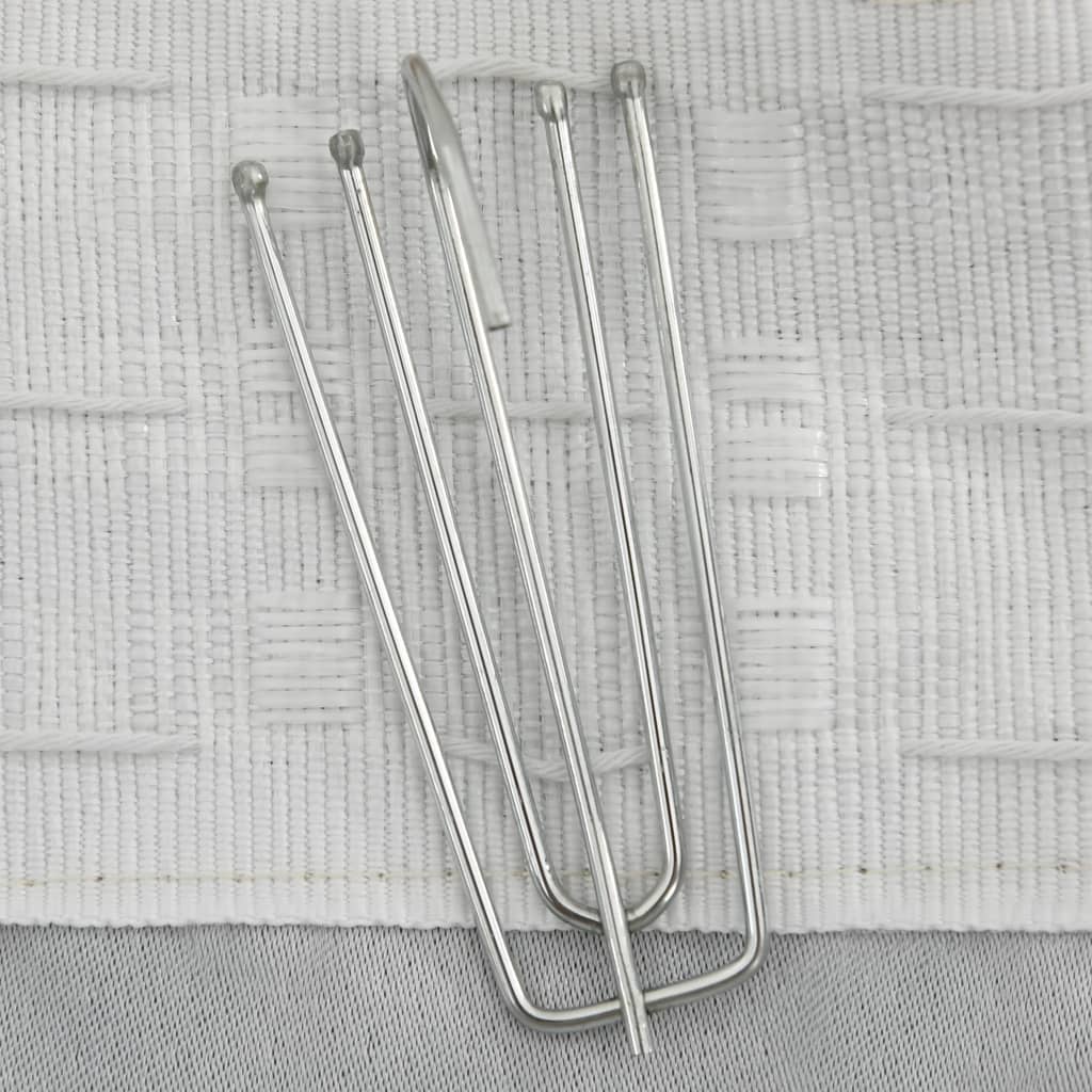 Draperii opace aspect in, cu cârlige, 2 buc., bej, 140x175 cm - Lando