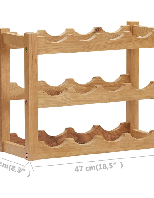 Загрузите изображение в средство просмотра галереи, Suport 12 sticle de vin, 47 x 21 x 36, lemn masiv de stejar - Lando
