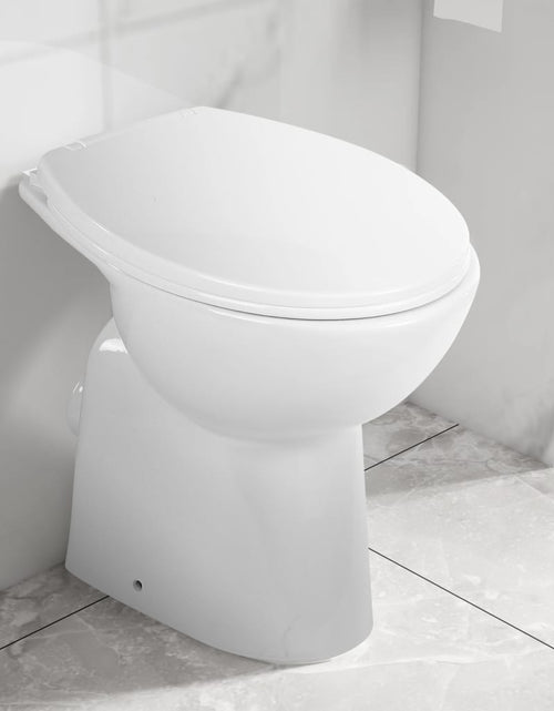 Încărcați imaginea în vizualizatorul Galerie, Vas WC fără ramă, închidere silențioasă, + 7 cm, alb, ceramică Lando - Lando
